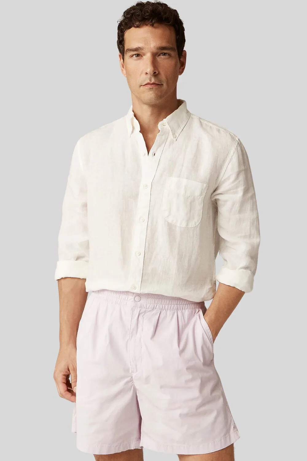 J.Crew Men’s Slim Fit Linen Shirt – Baird McNutt Irish Linen – classic summer menswear pick