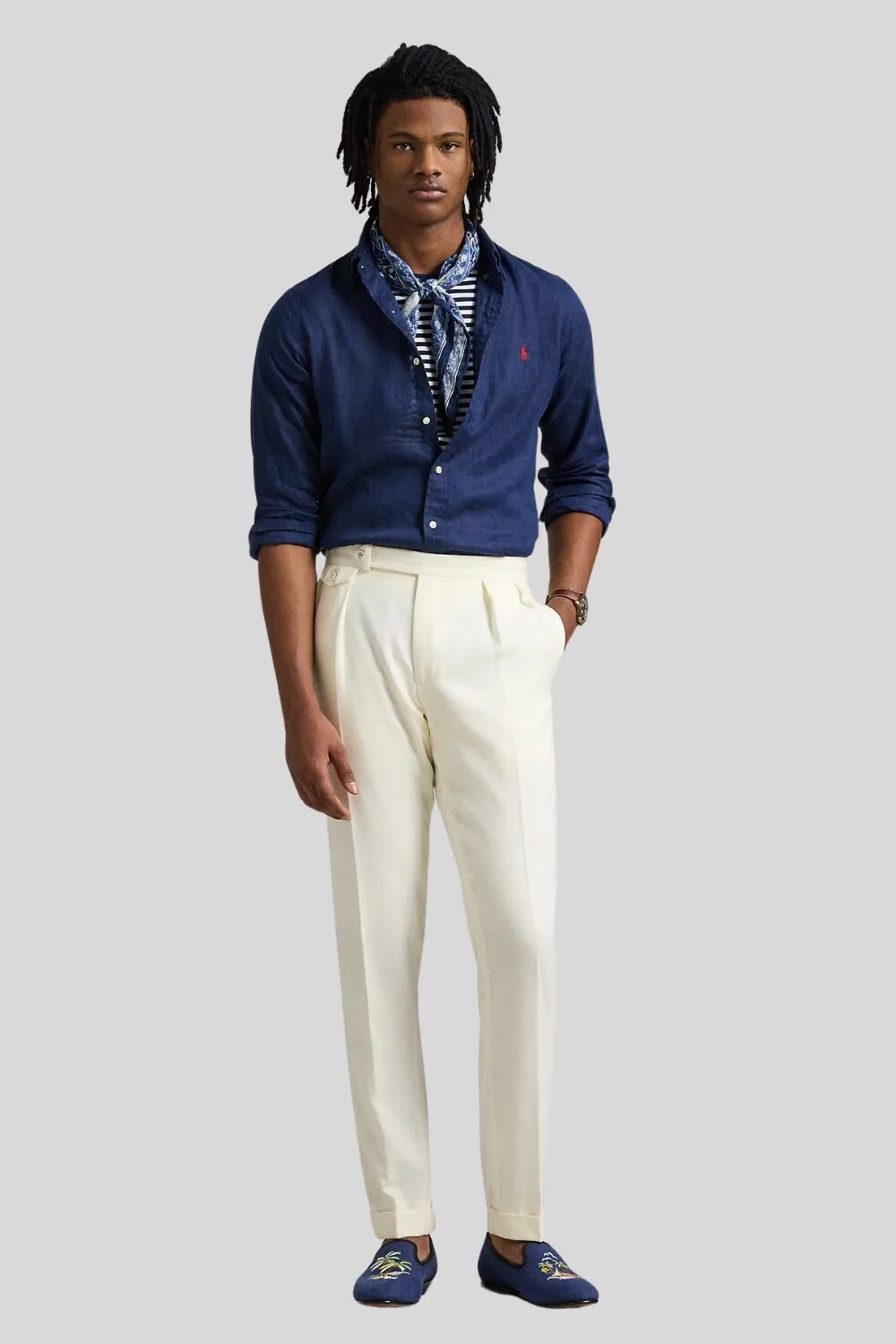 Ralph Lauren slim fit linen shirt for men – elegant summer wardrobe essential