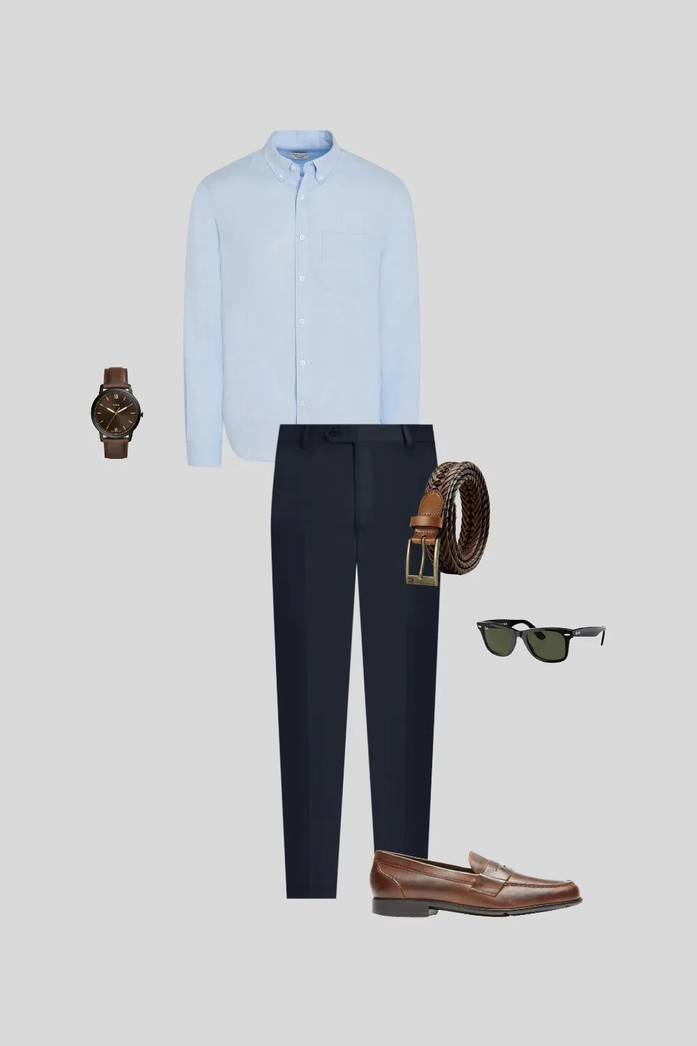 Mood board showing how to style men's slim fit linen shirts for beach weddings – summer outfit inspiration for men.