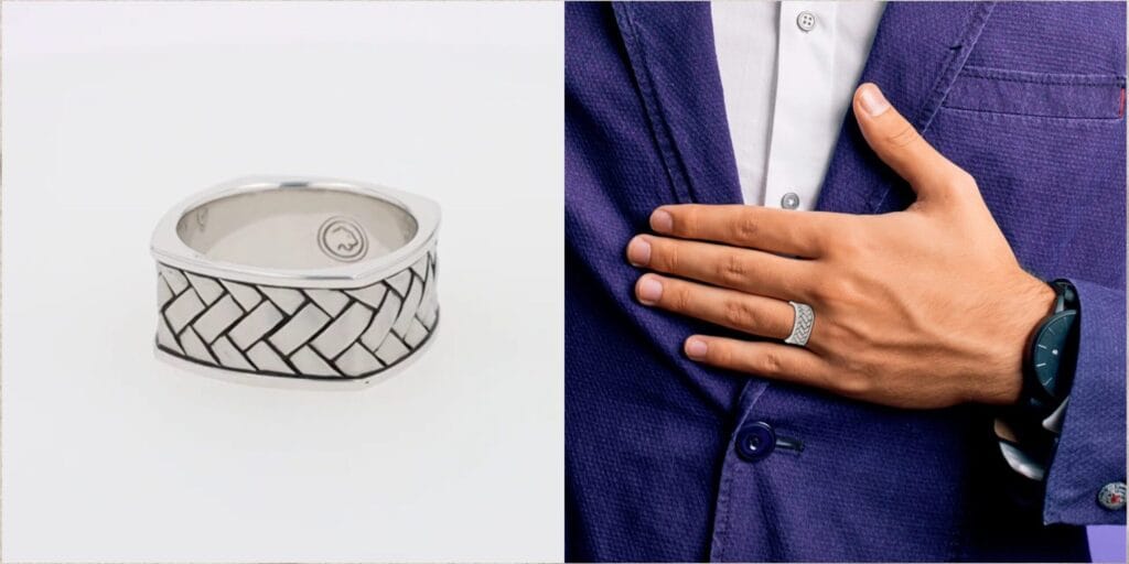 Men’s 925 silver rings with polished finish and subtle engraved detail for everyday elegance.