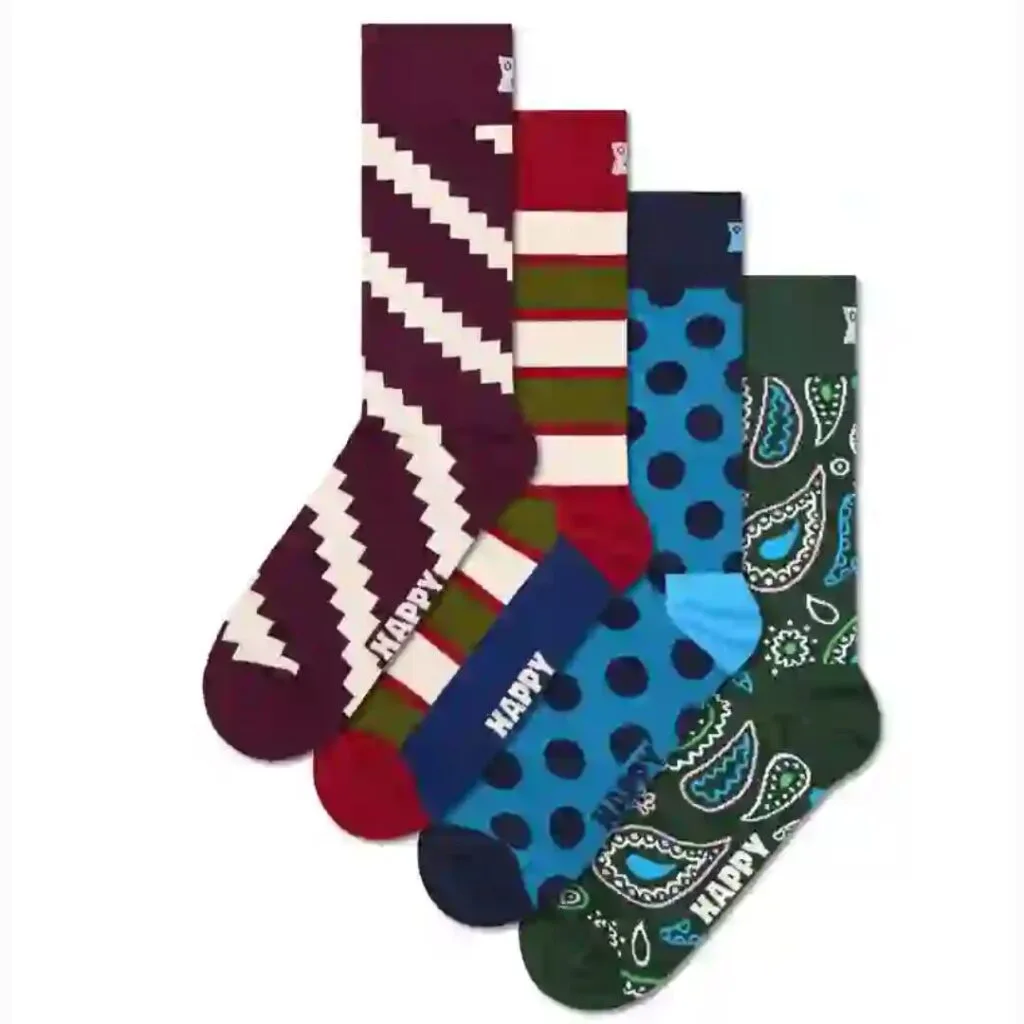 Happy Socks 4-Pack New Vintage Fun Dress Socks Gift Set