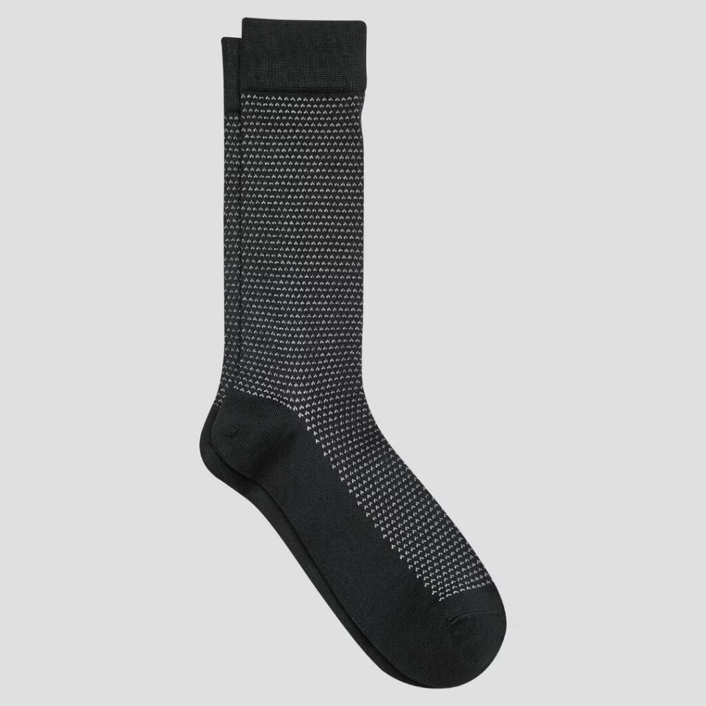 Joseph Abboud Black Dress Socks with White Diamond Spots - the best socks for sweaty feet