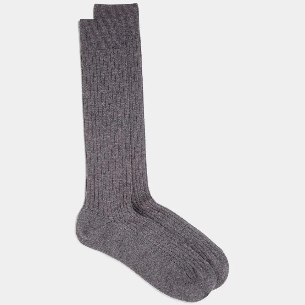 Todd Snyder Merino Wool Dress Socks in Grey