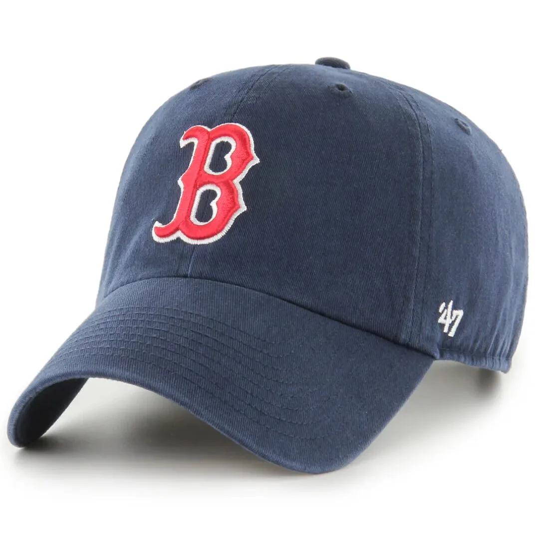 47 Brand Boston Red Sox Clean Up dad hat in navy with red B logo