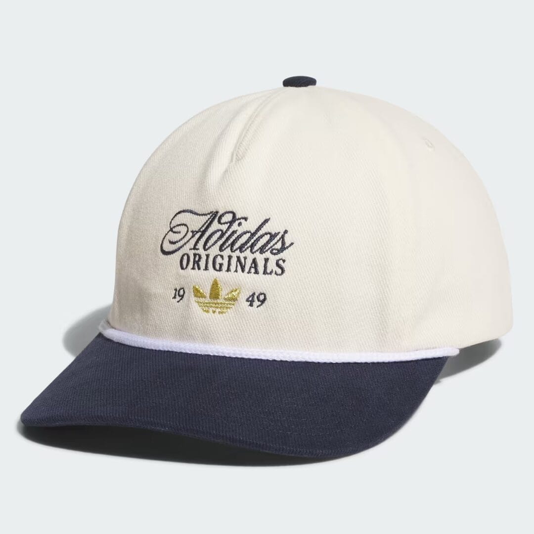 Adidas Masterpiece strapback hat in Wonder White / Night Indigo