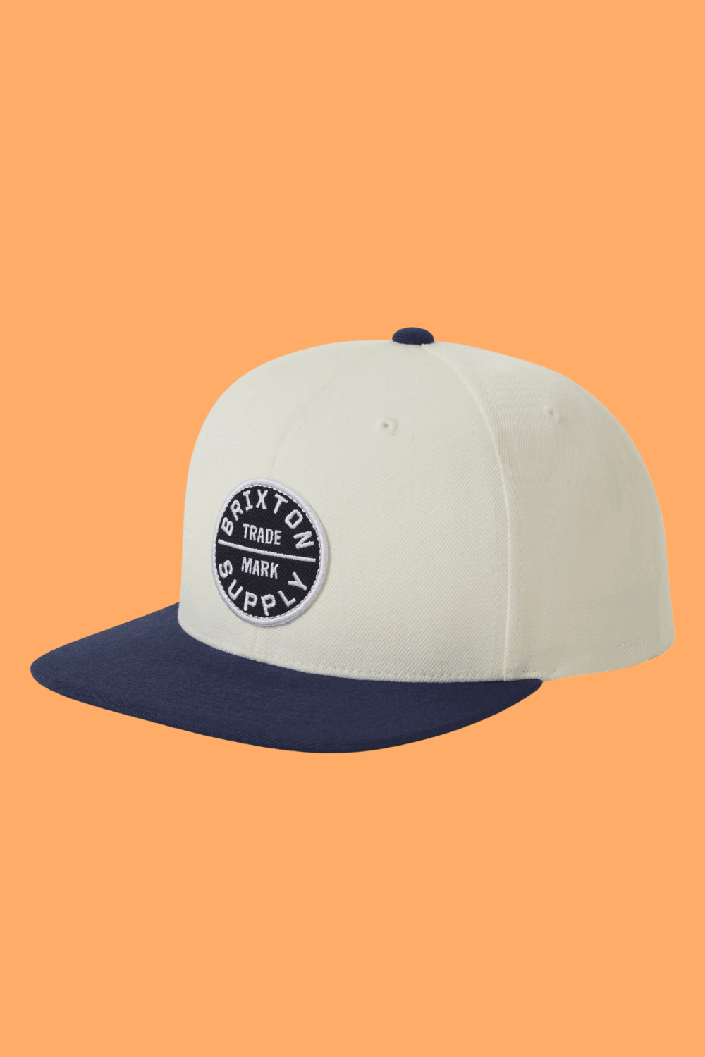 Brixton Oath III Snapback Baseball Cap in Off White & Blue