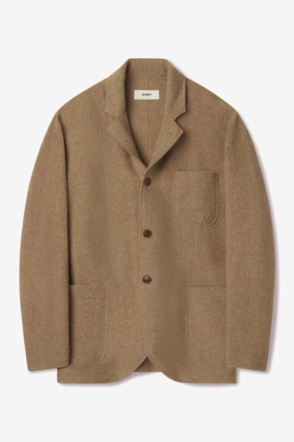 Buck Mason Felted Chore Coat in beige