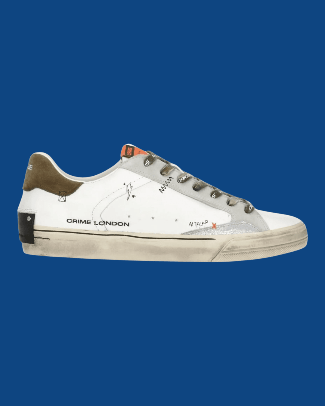 Crime London Deconstructed lace-up sneakers in White