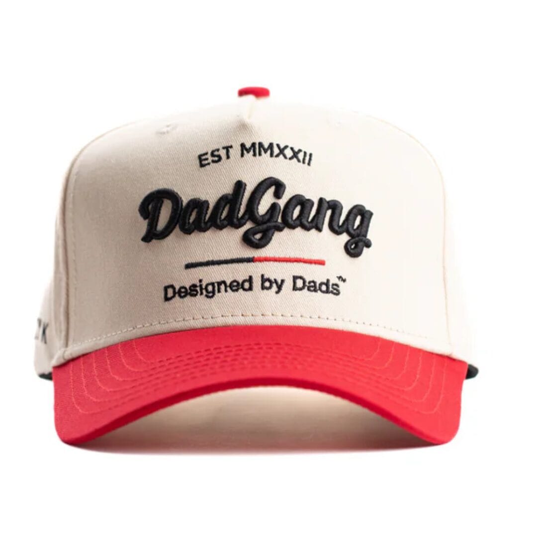 Dad Gang Horsepower dad hat in black/red with embroidered design
