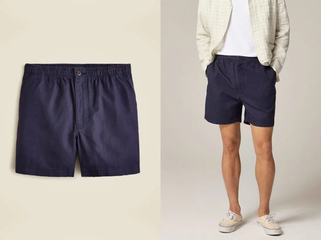 5.5'' Pier short in cotton-linen blend