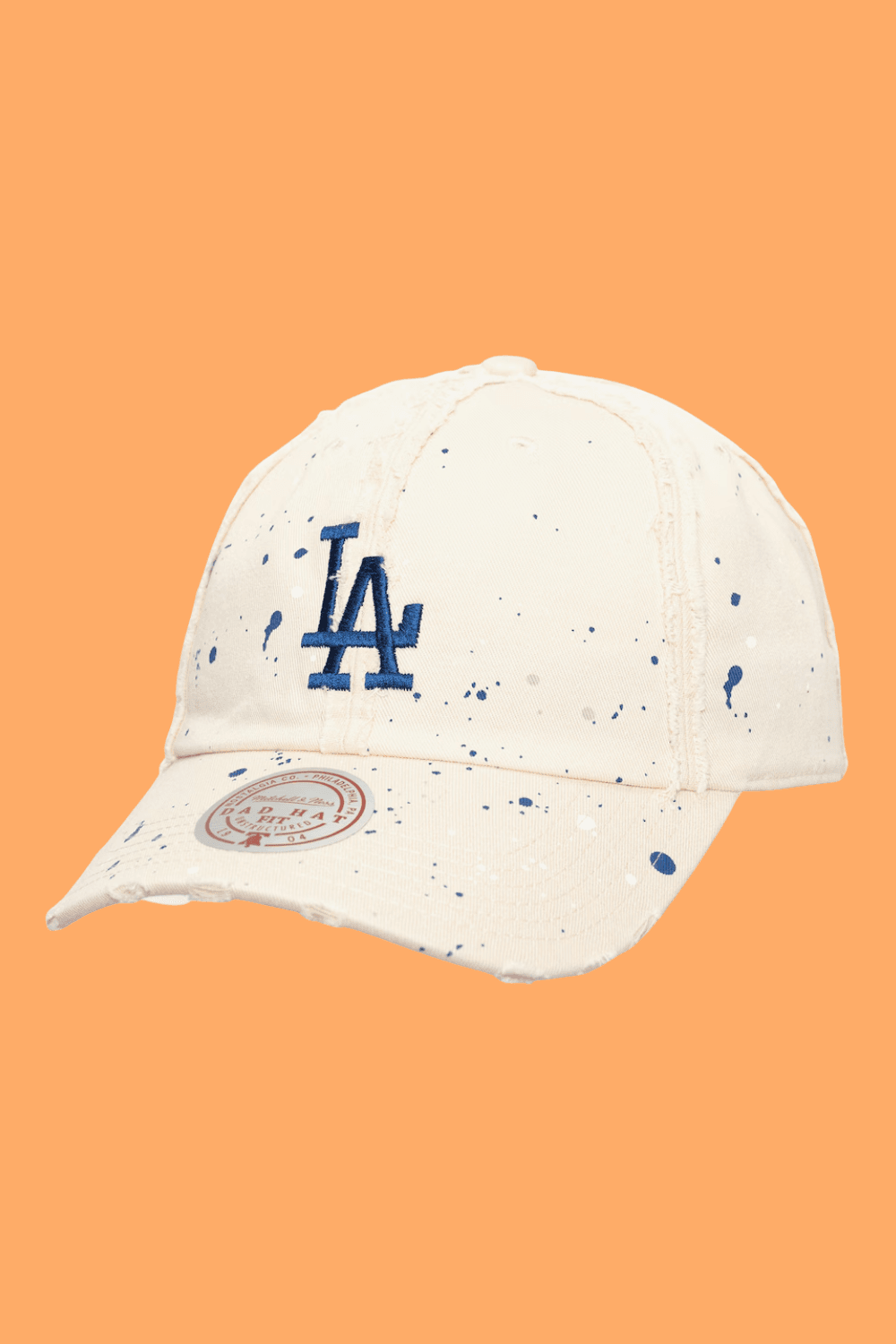 Mitchell & Ness Los Angeles Dodgers Cream What a Mess Strapback Adjustable Hat in White