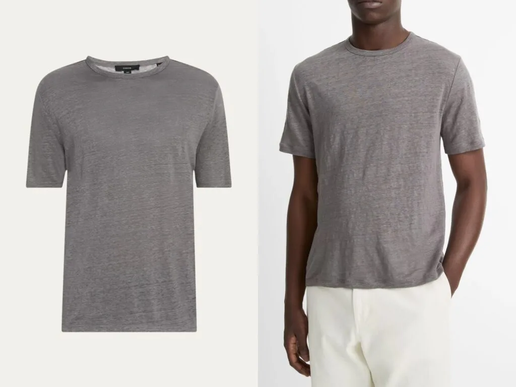 Vince Linen Crew Neck T-Shirt