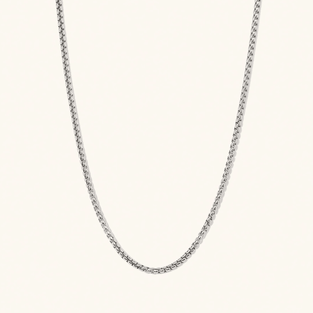 Mejuri Sterling Silver Round Box Chain Necklace