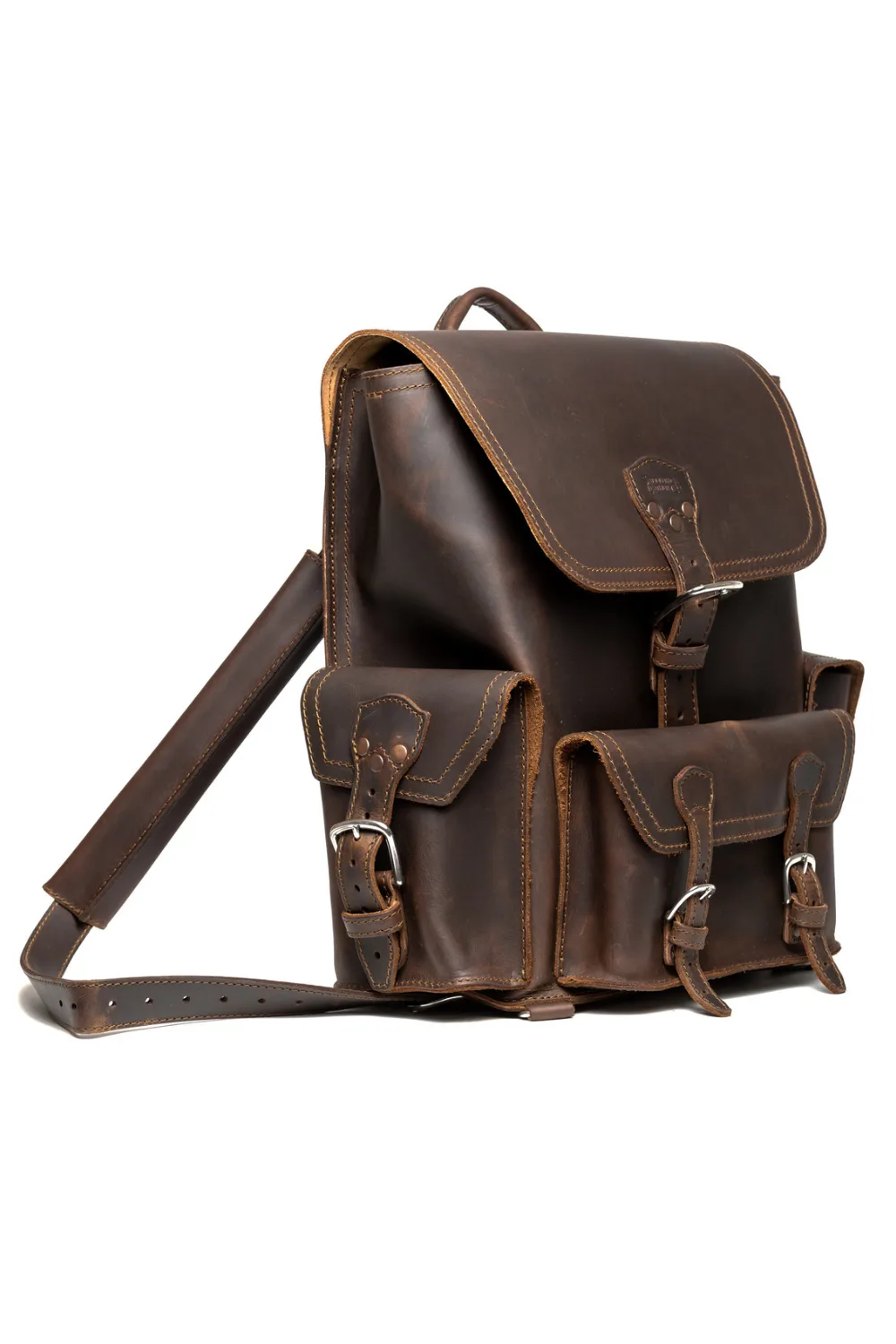 Saddleback Leather Front Pocket Backpac in Coffe Brown