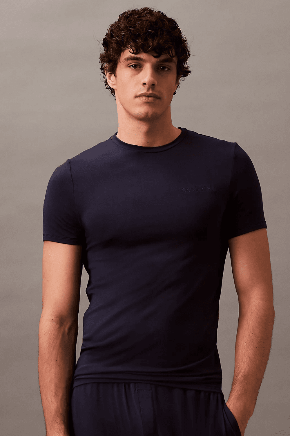 Calvin Klein Ultra Soft Modal Crewneck Sleep T-Shirt in Navy