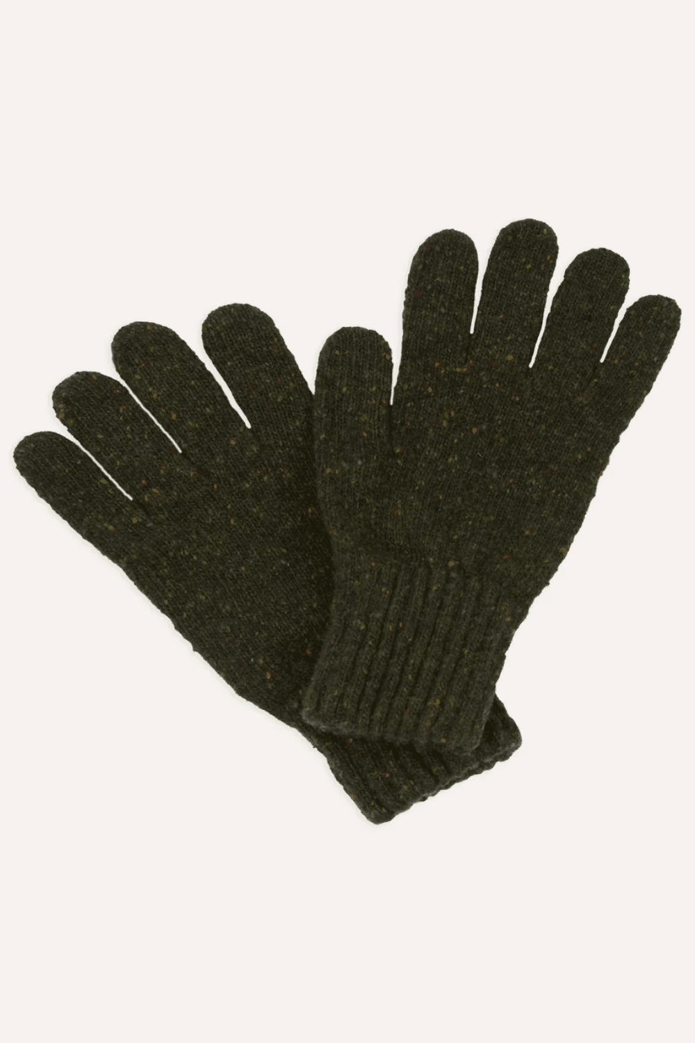 Drake's Merino Wool Knitted Gloves in Olive