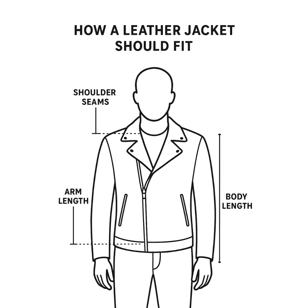 Image showing how a leather jacket should fit