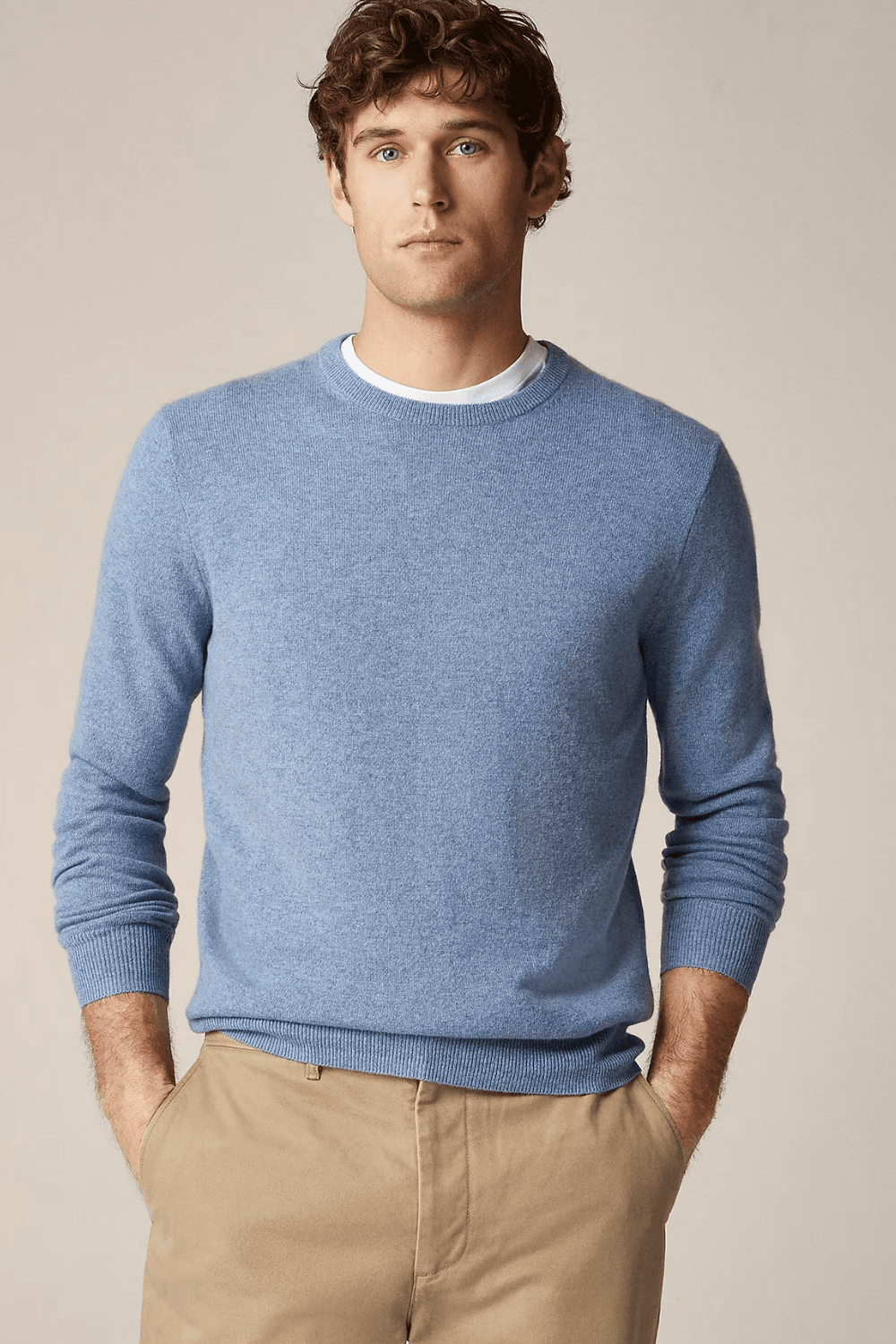 J. Crew Cashmere crewneck sweater in light blue