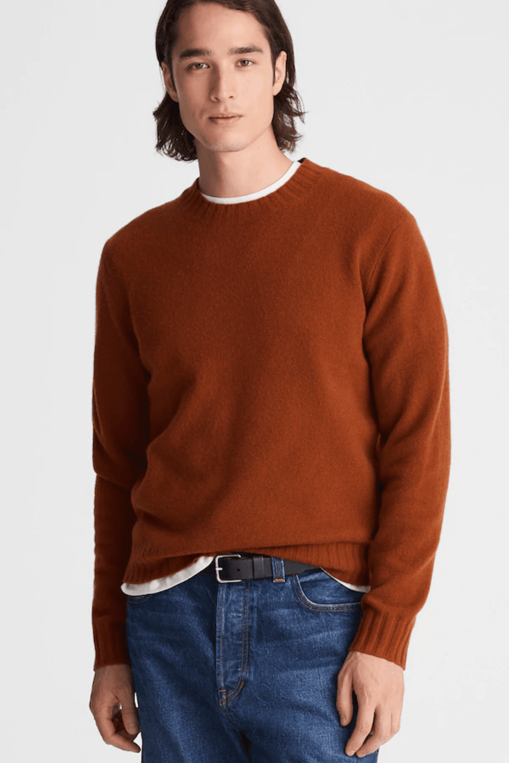 Madewell Crewneck Sweater in Heritage Merino Wool in red