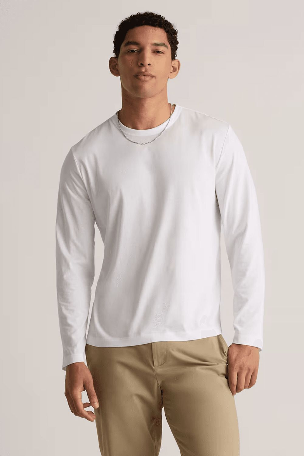 Quince 100% Pima Cotton Luxe Touch Long Sleeve Tee in White