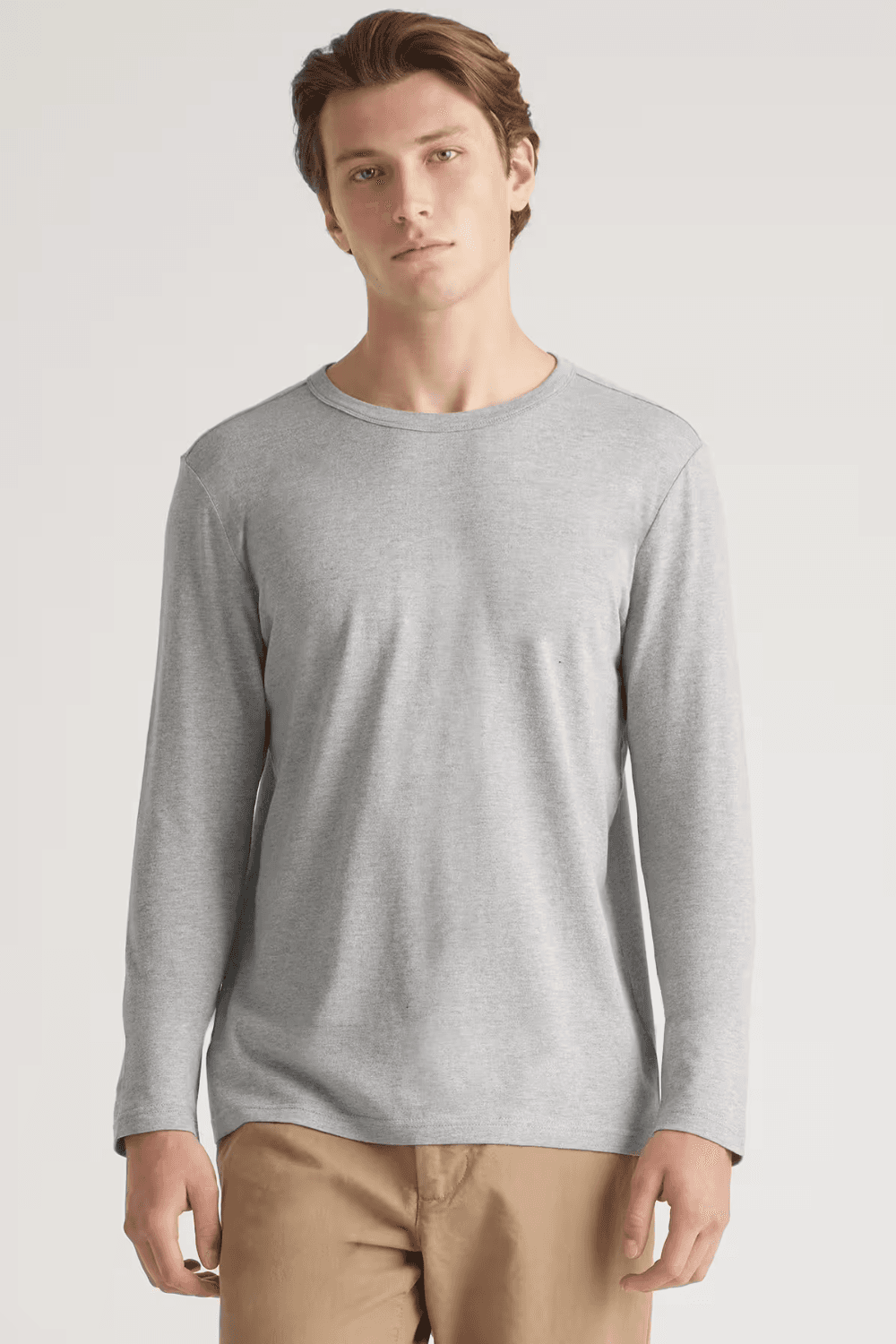 Quince Cotton Modal Long Sleeve Tee in Gray
