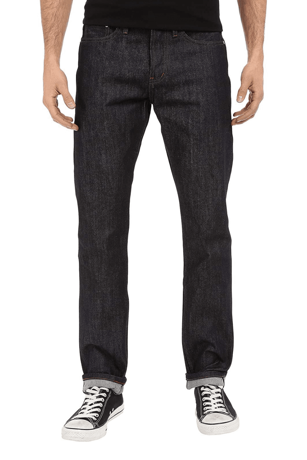 Man wearing Unbranded UB201 Tapered 14.5‑oz Raw Indigo Selvedge