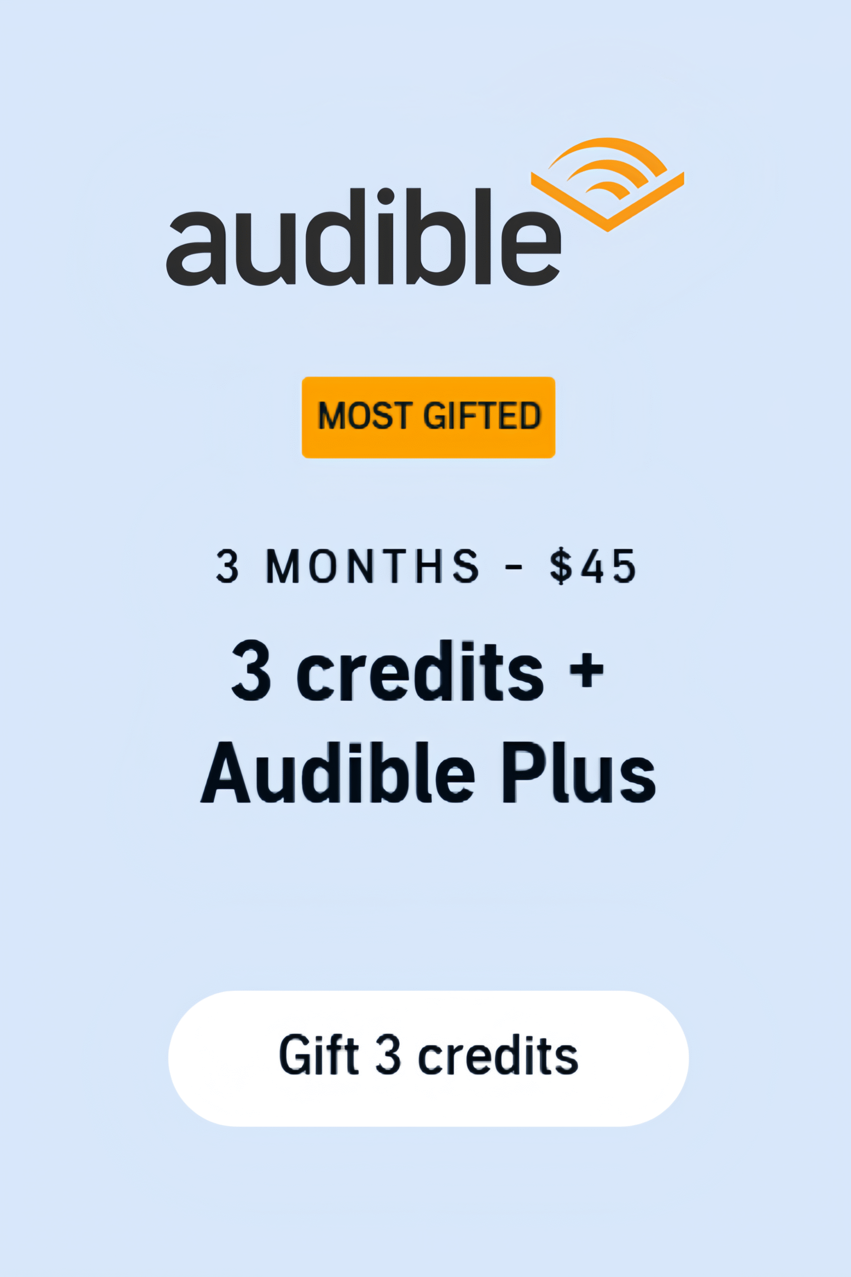 Audible 3-month Membership Plan Screenshot