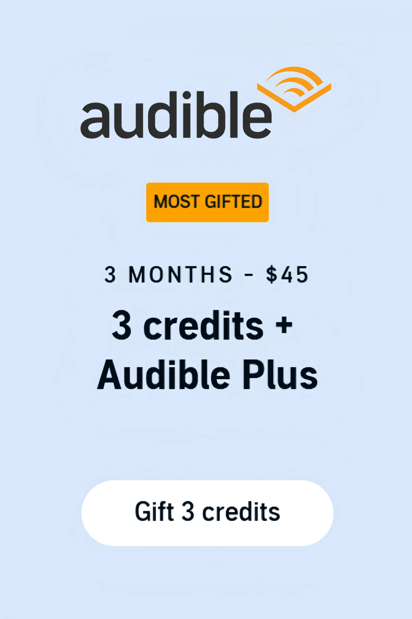 Audible 3-month Membership Plan Screenshot