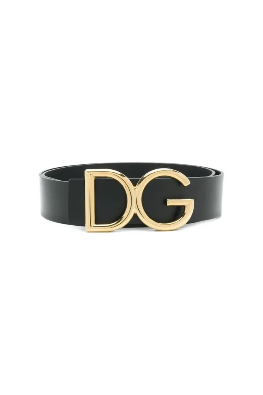 Dolce & Gabbana Leather Belt With Dg Logo Man in Black