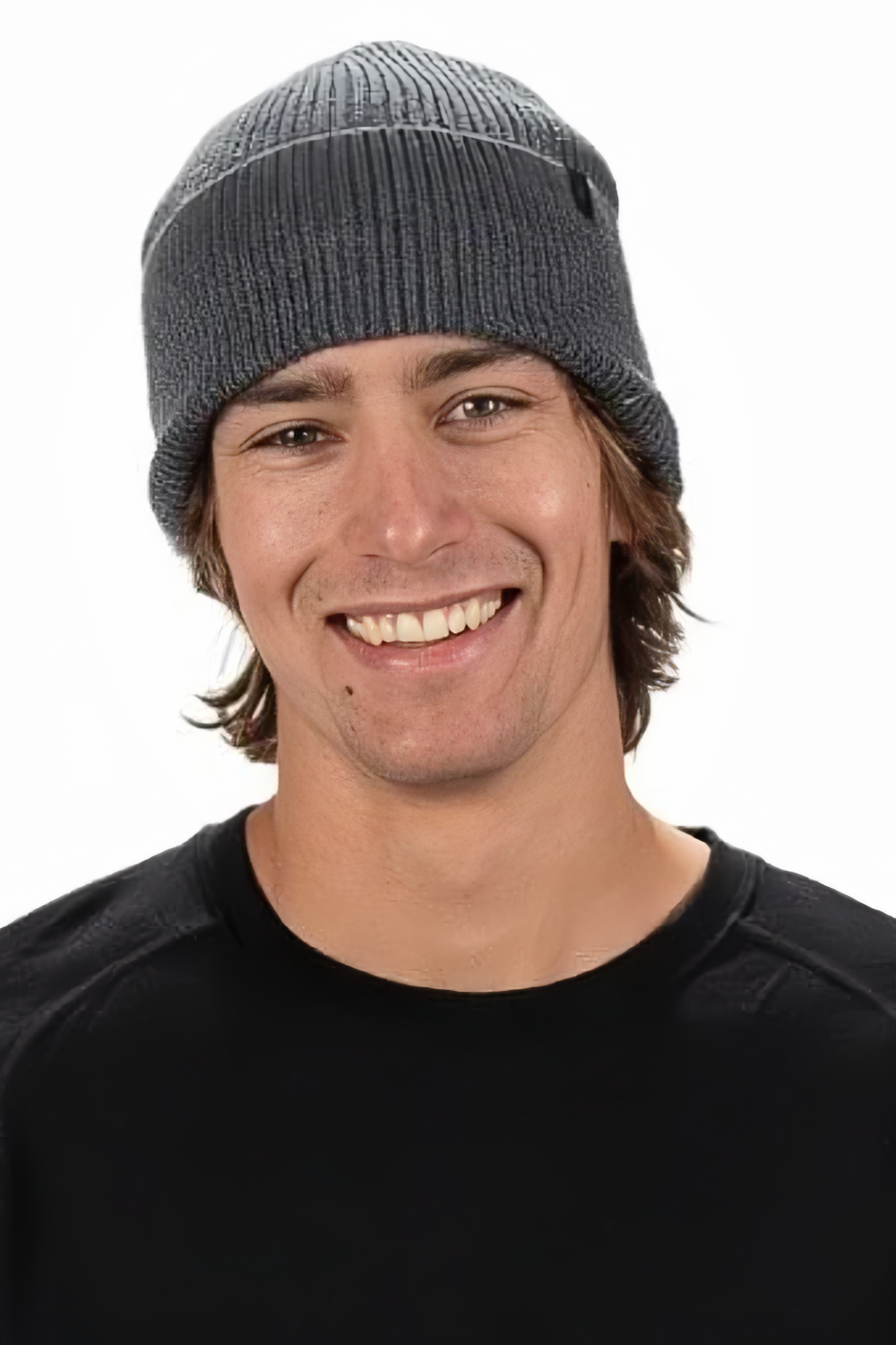 Man Wearing Ridge Layton Cuffed Beanie in Gray