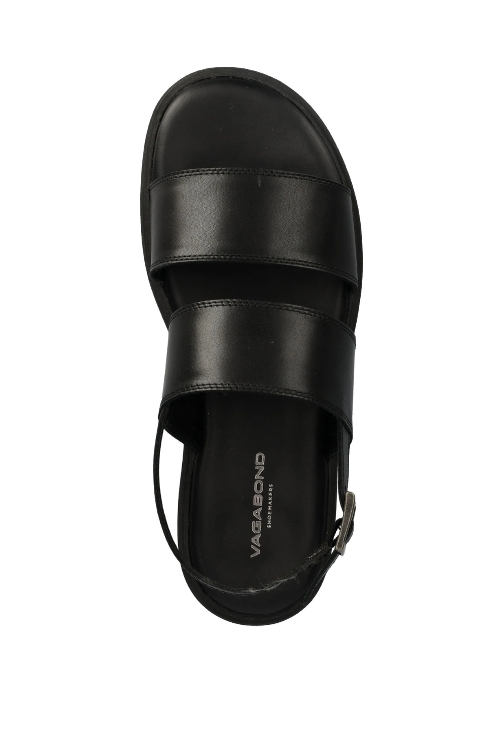 VAGABOND leather flat sandals in Black