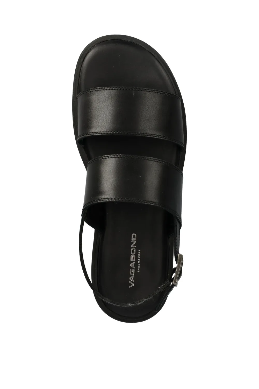 VAGABOND leather flat sandals in Black