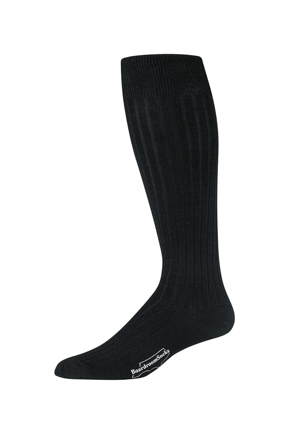 Boardroom Merino Wool Over the Calf Dress Socks in Black