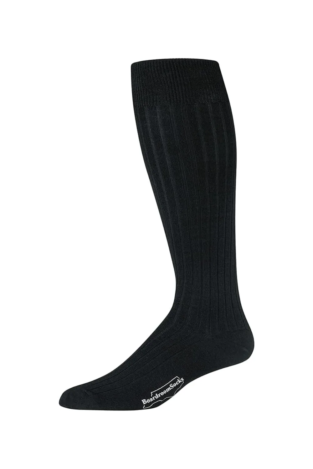 Boardroom Merino Wool Over the Calf Dress Socks in Black