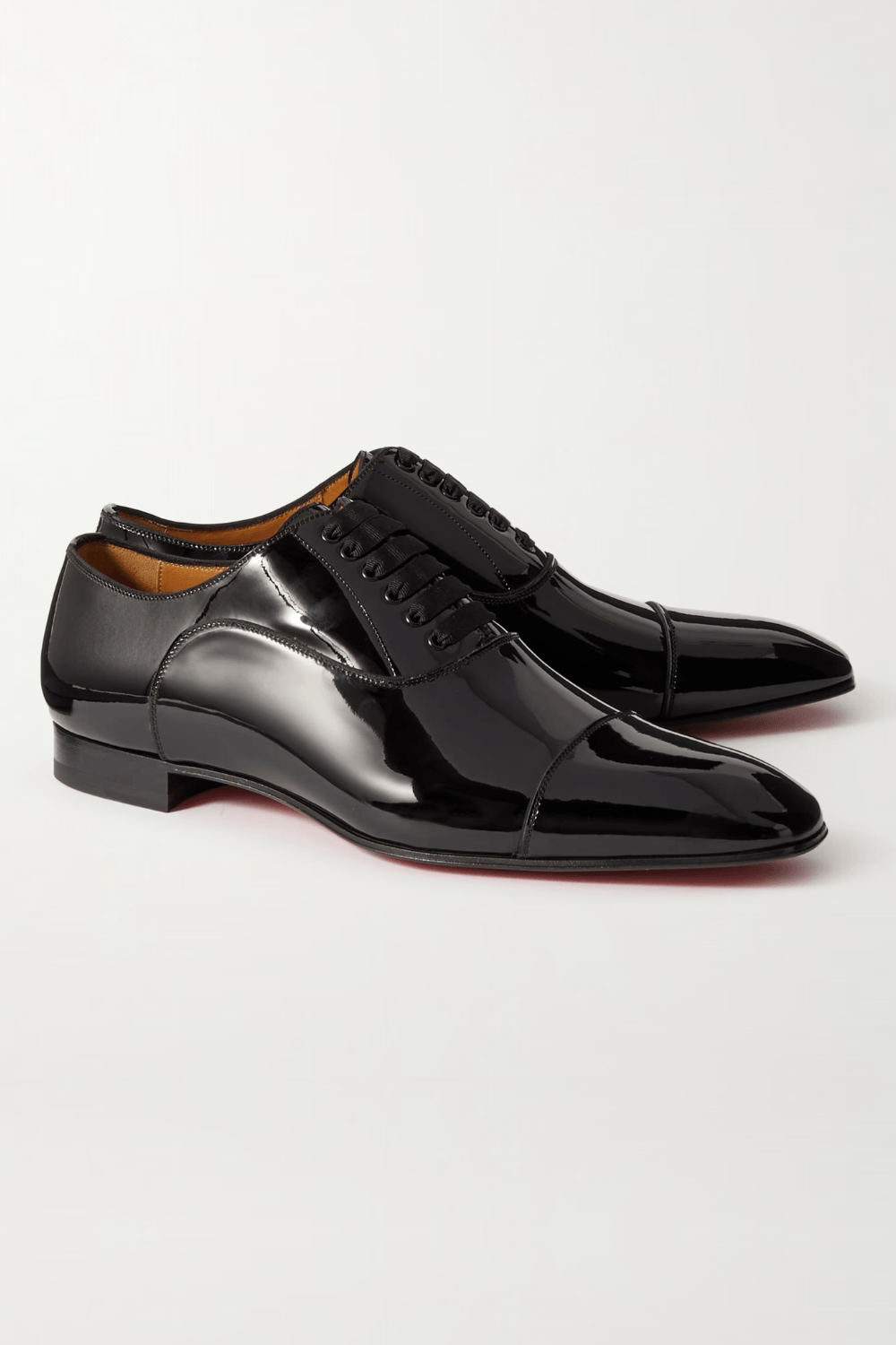 CHRISTIAN LOUBOUTIN Greggo Patent-Leather Oxford Shoes in Black