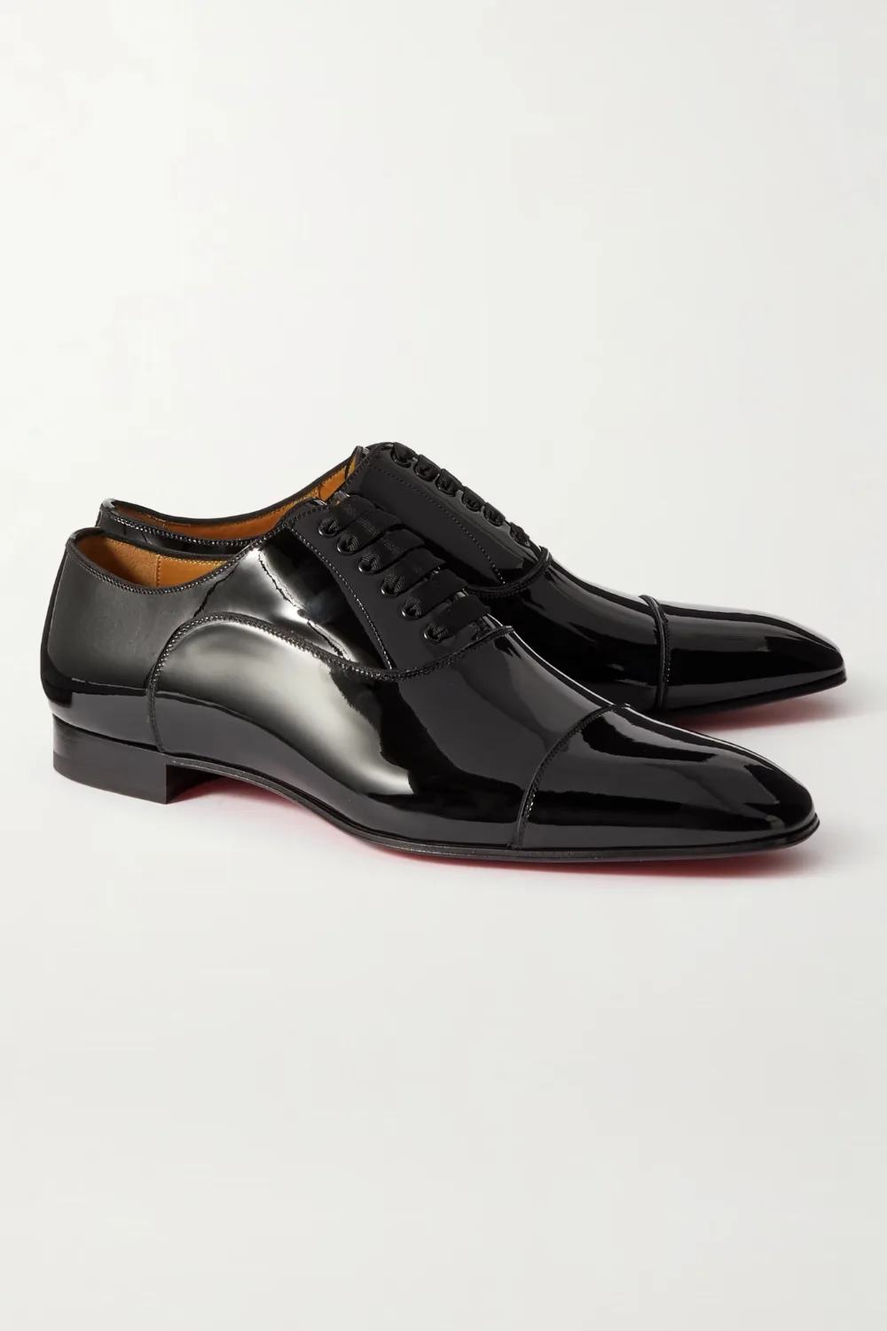 CHRISTIAN LOUBOUTIN Greggo Patent-Leather Oxford Shoes in Black