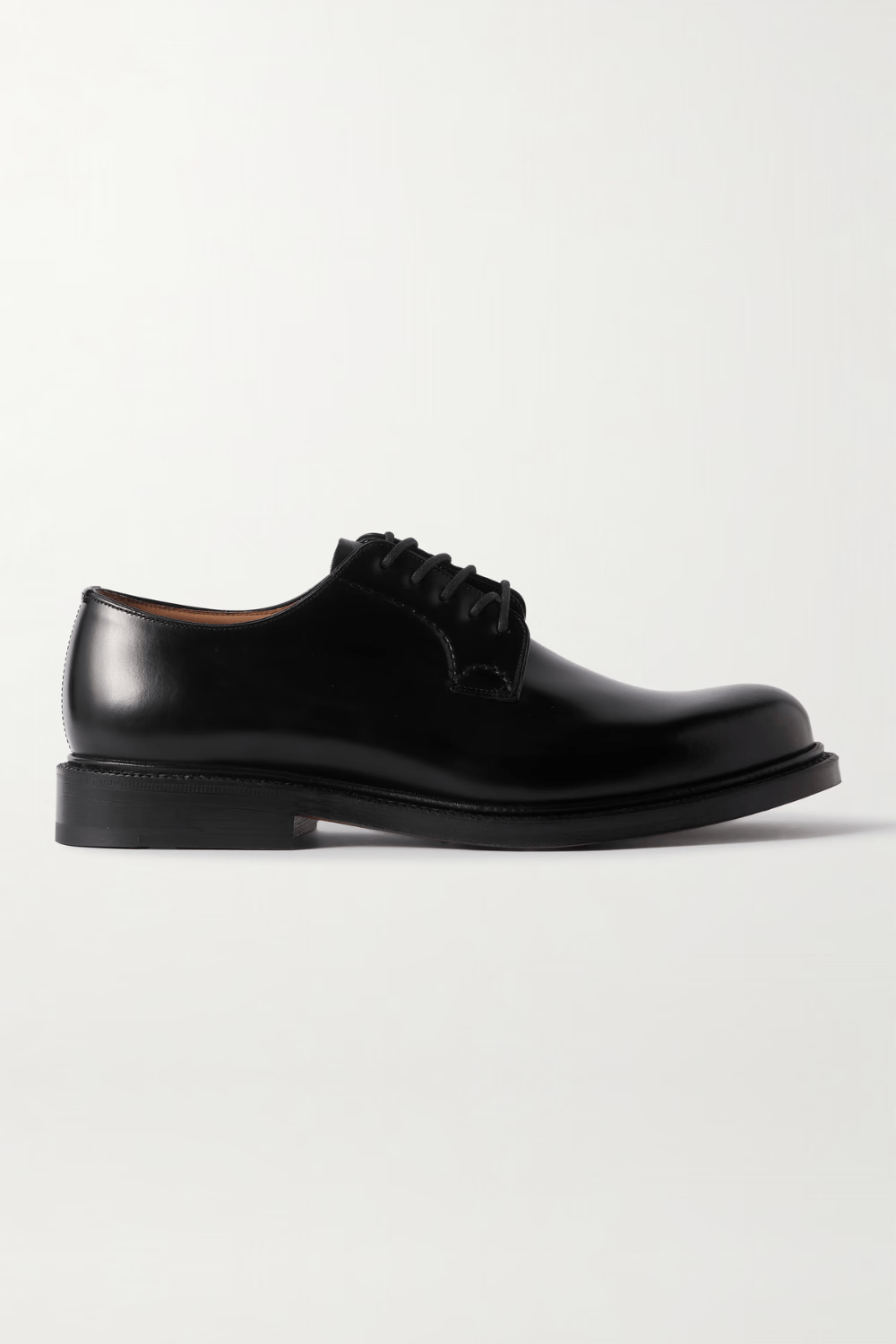 CHURCH'S Shannon Polished-Leather Derby Shoes in Black