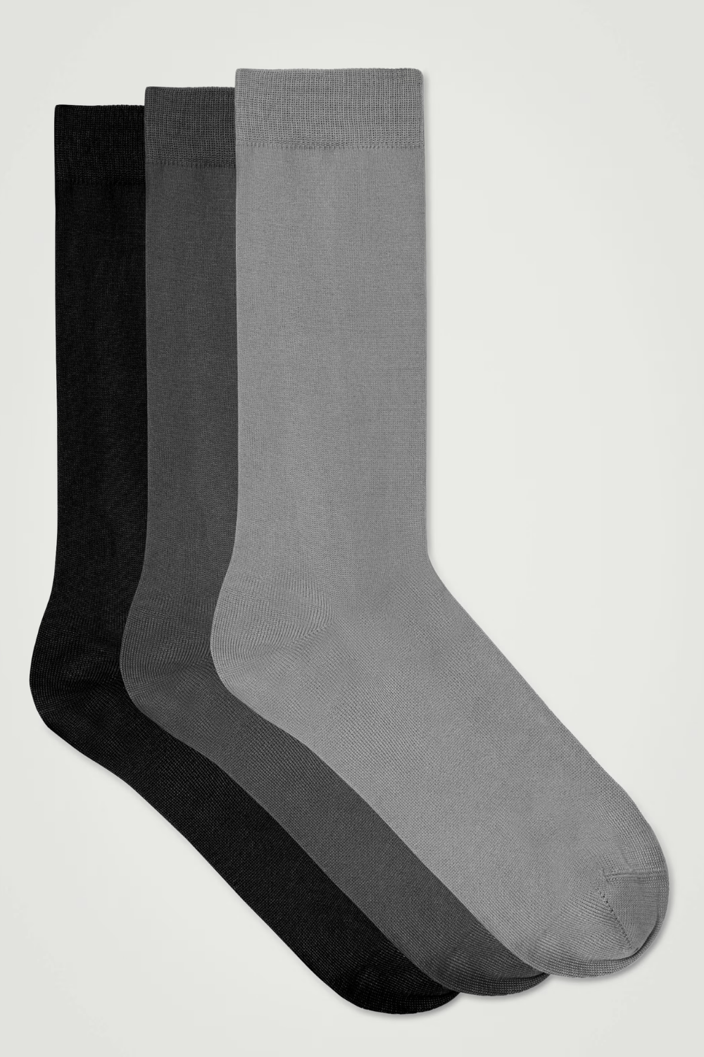 COS 3-PACK MERCERIZED COTTON SOCKS in Black & Brown & Gray