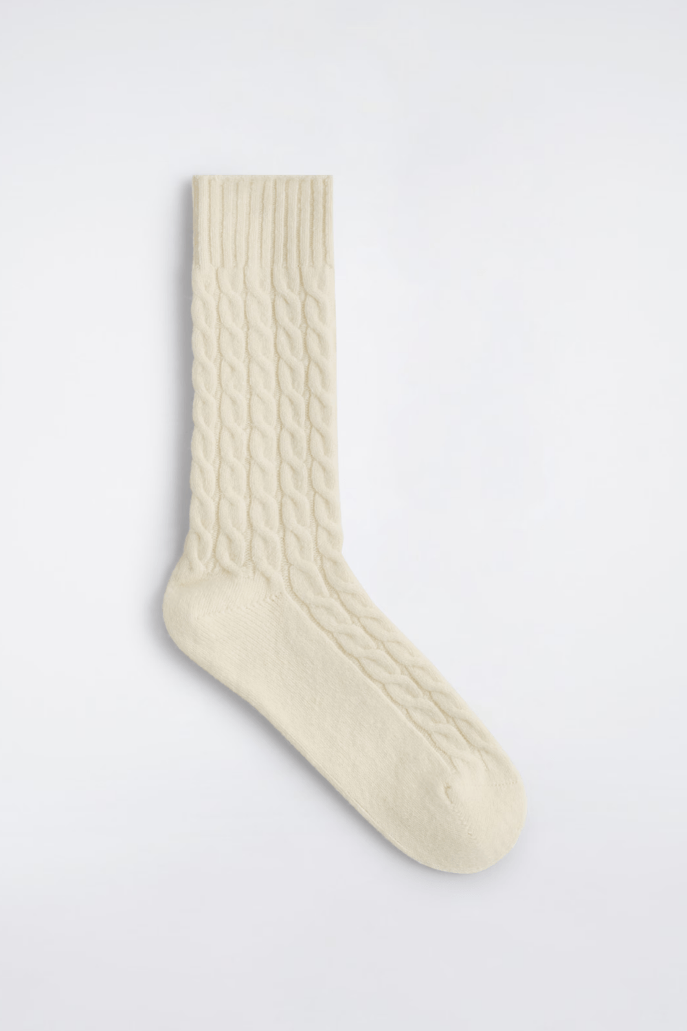 COS CABLE-KNIT WOOL SOCKS in White