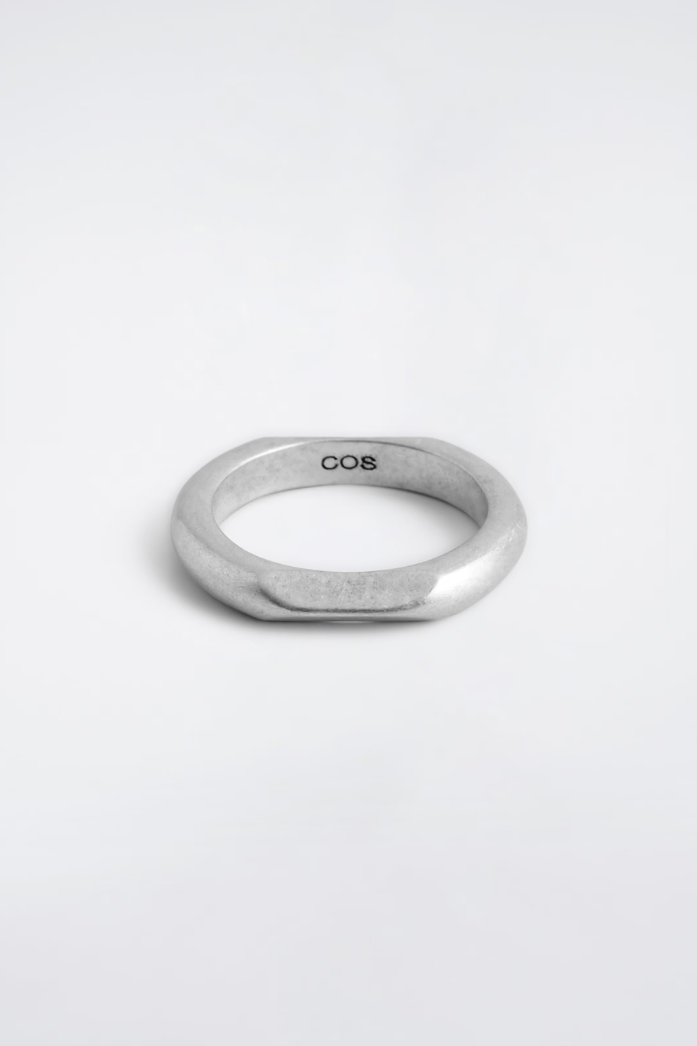 COS FACETED RING in Silver