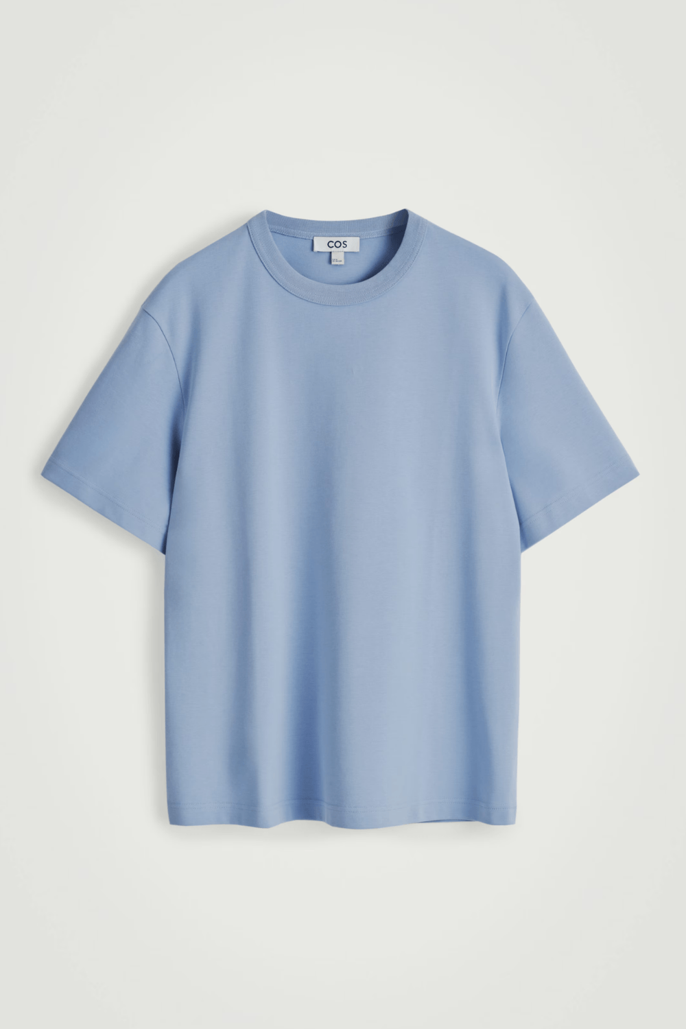 COS INTERLOCK COTTON CREW-NECK T-SHIRT in Blue