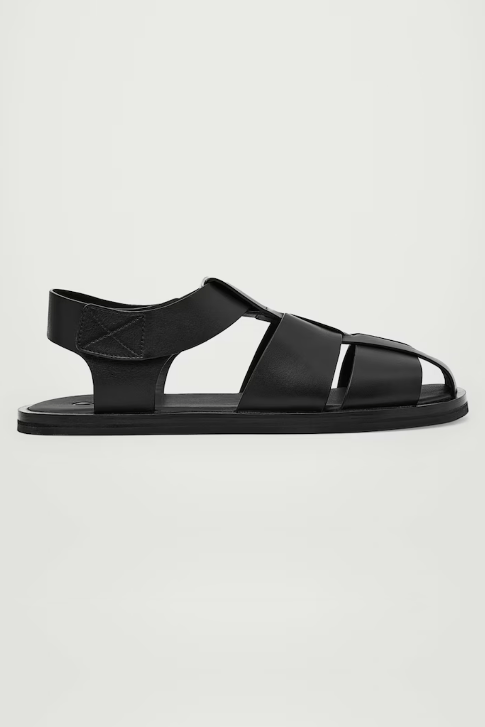 COS LEATHER FISHERMAN SANDALS in Black