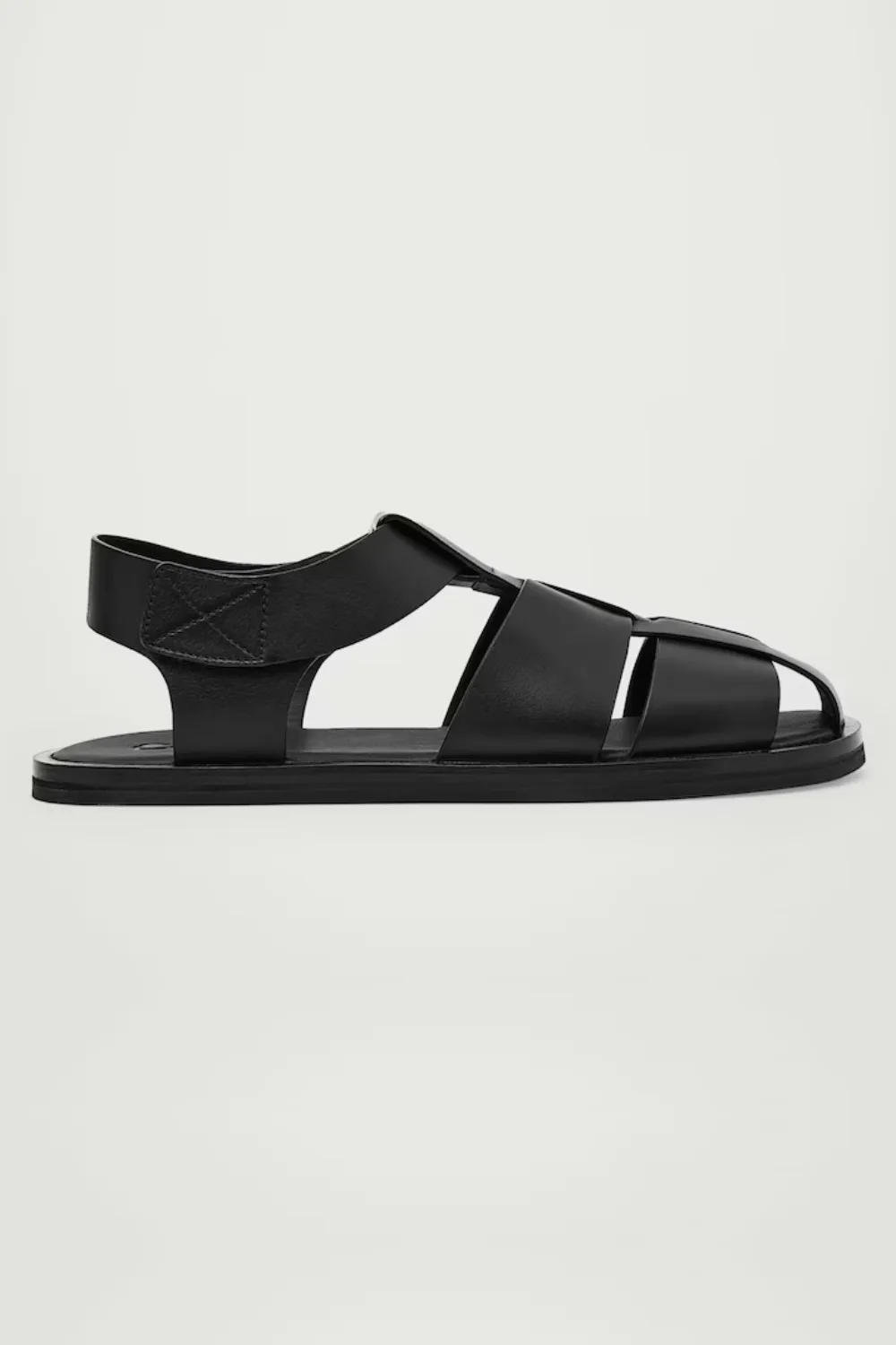COS LEATHER FISHERMAN SANDALS in Black