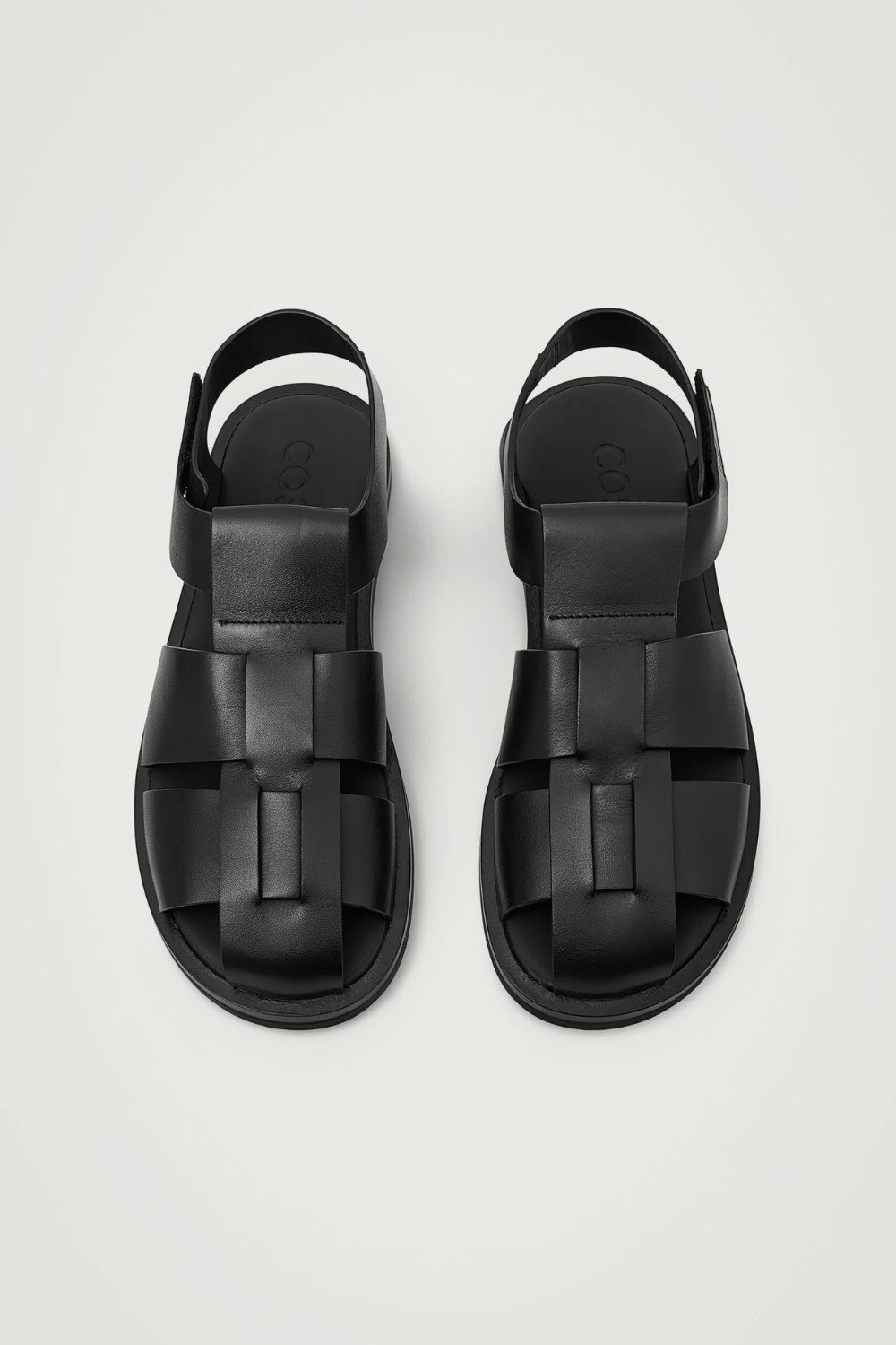COS LEATHER FISHERMAN SANDALS in Black