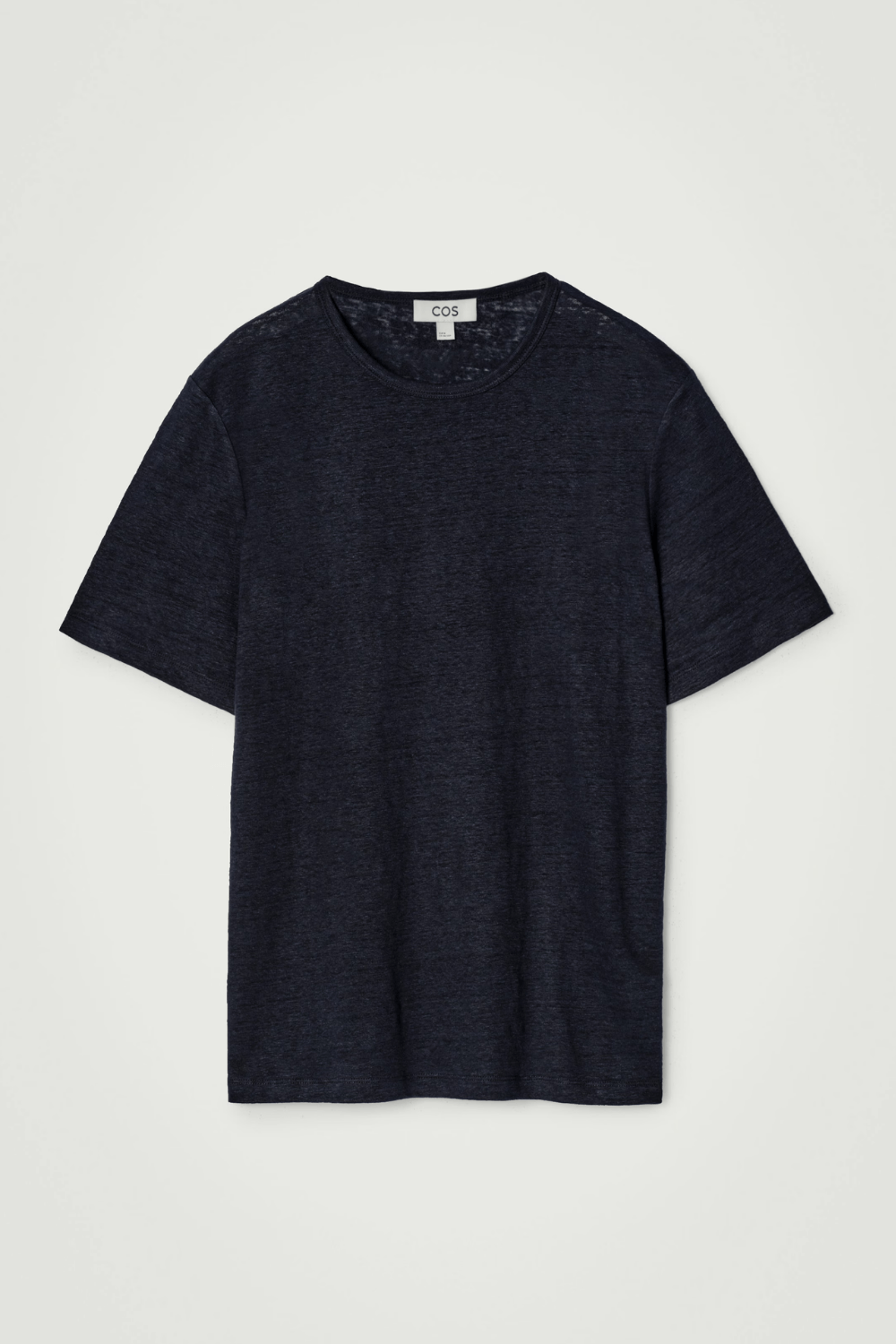 COS LINEN T-SHIRT in Navy
