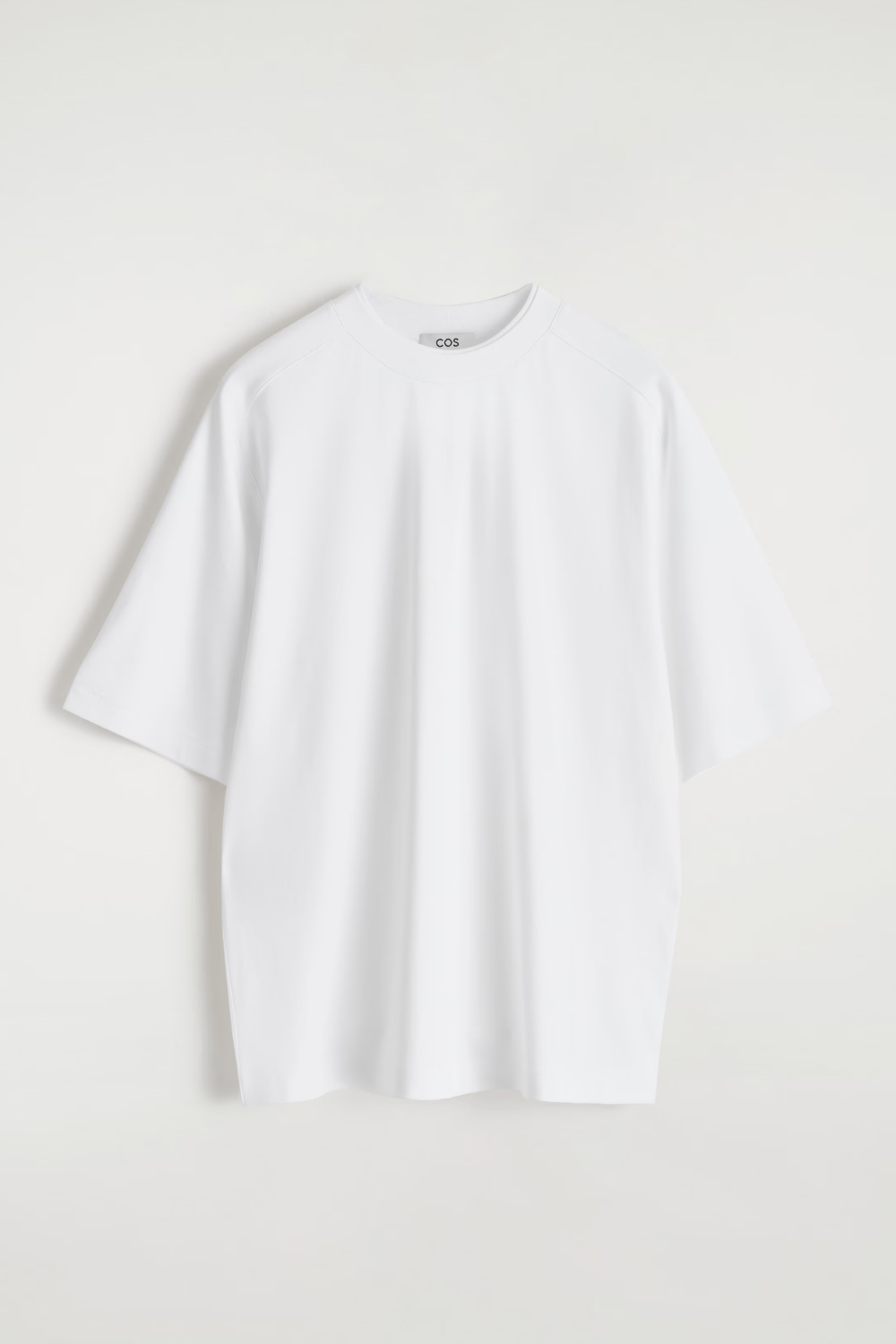 COS OVERSIZED INTERLOCK LAYERED-EFFECT T-SHIRT in White