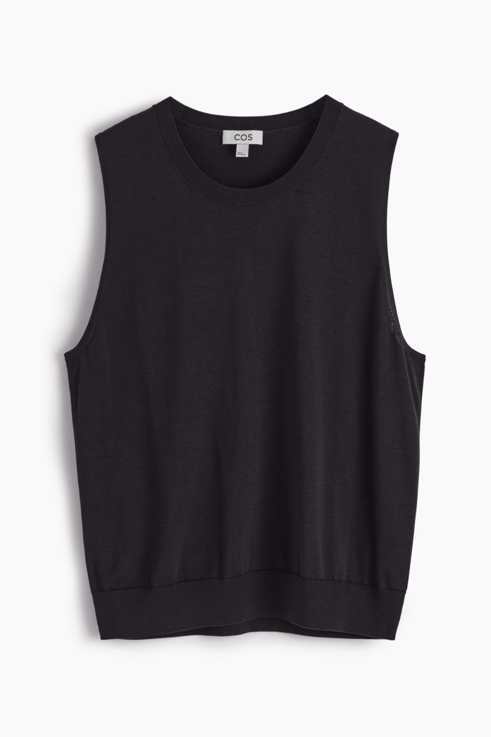 COS RELAXED KNITTED SILK VEST in Black
