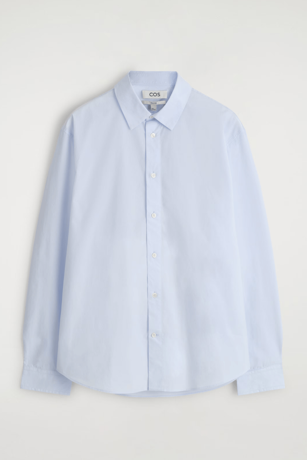 COS RELAXED PIMA COTTON POPLIN SHIRT in Light Blue