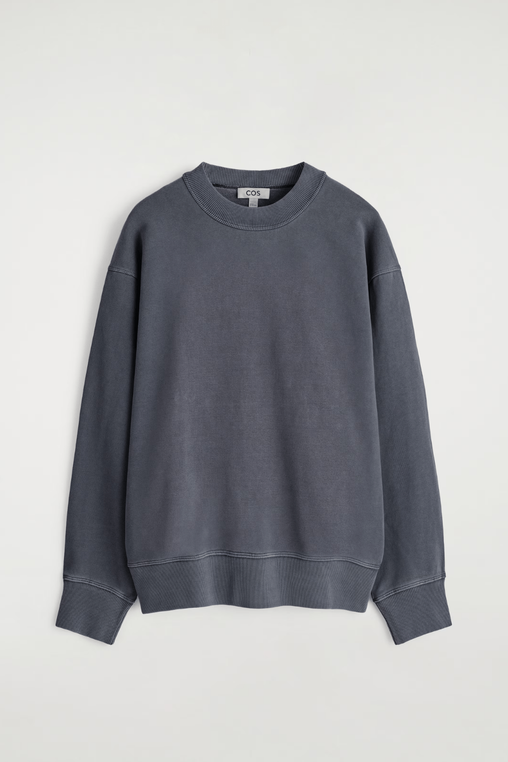 COS RELAXED WASHED-COTTON SWEATSHIRT in Washed Navy