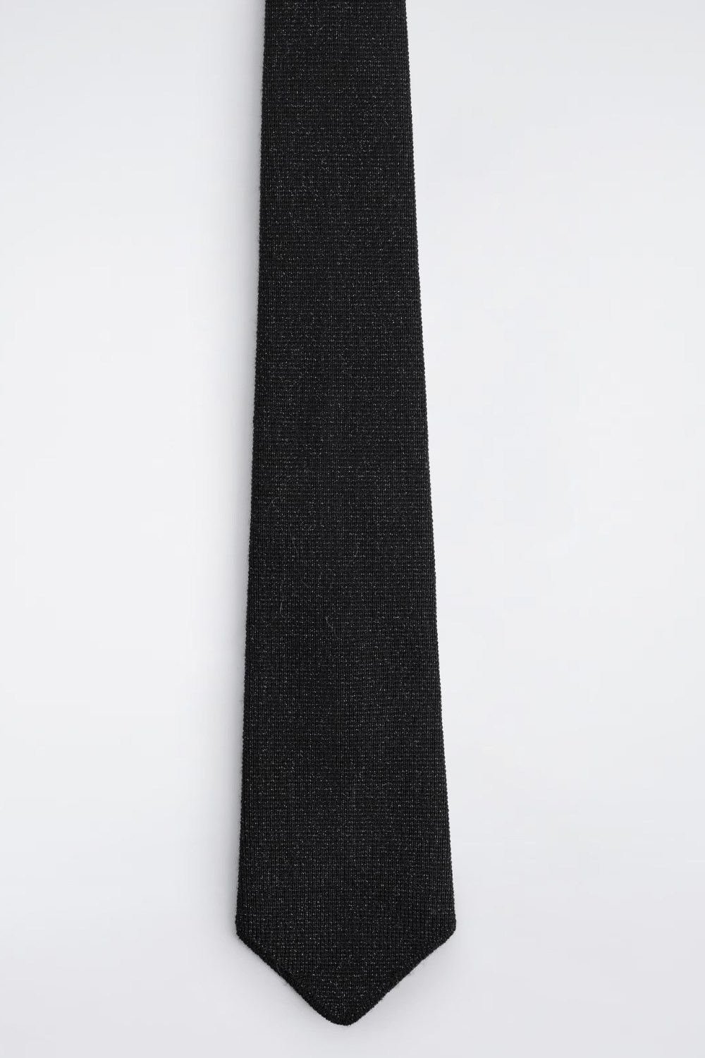 COS SPARKLY KNIT MERINO WOOL TIE in Black